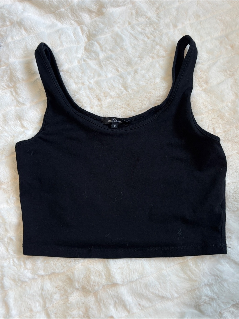 Ambiance Black Scoop Neck Cropped Tank